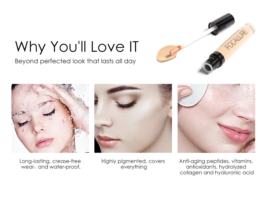 Focallure Liquid Concealer – Full Coverage & Anti-Aging Finish